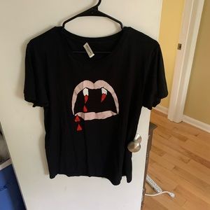 Black saint laurent fangs tshirt